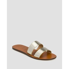 Dámske šľapky Manebi Leather Two Bands Sandals Canyon Strieborné