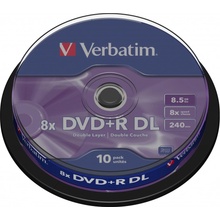 Verbatim DVD+R DL 8,5GB 8x, spindle, 10ks (43666)