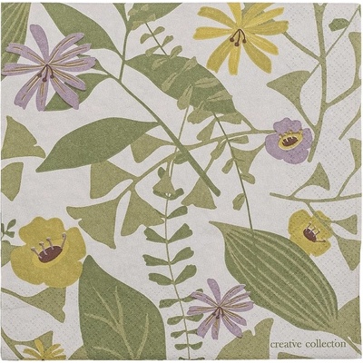Bloomingville papírové ubrousky Camelie 20ks zelené 33x33cm
