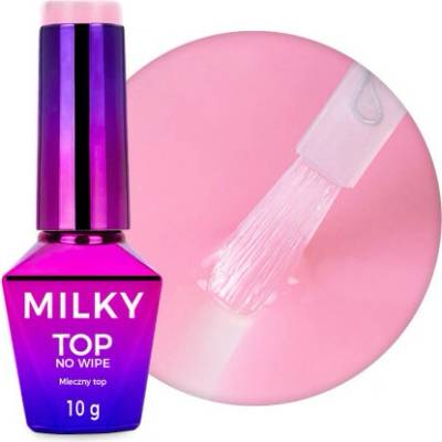 Molly Nails Milky Top No Wipe Milky Pink 10 g – mliečny ružový top