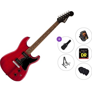 Squier Paranormal Strat-O-Sonic Standard SET Crimson Red Transparent Електрическа китара