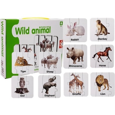 LEAN Toys Vzdělávací Divoká zvířata 10 anglických spojení