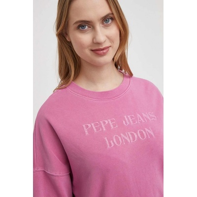 Pepe Jeans mikina dámská s aplikací PL581426 růžová