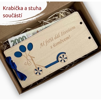 PanDatel Dřevěné pouzdro na peníze - KOLOBĚŽKA