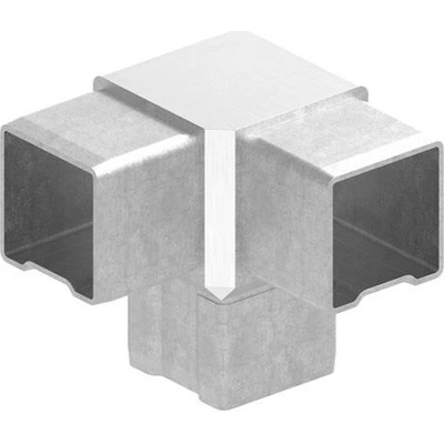 Feldmann 10144040-V2A - nerezová spojka madla pr. 40x40 mm, rohová, trojcípá, uhol 90°, AISI 304, pre nerezové zábradlie