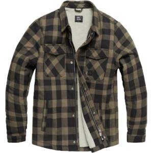 Vintage Industries Craft тежко яке с шерпа, бежово каре (3541.beigecheck)