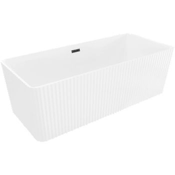 Mexen Nila свободностояща оребрена вана 170 x 75 cm, бяла, черен преливник - 52841708000-70 (52841708000-70)