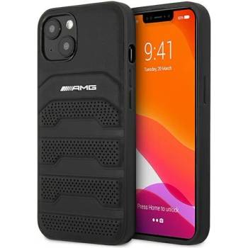 Mercedes-Benz Кейс AMG AMHCP14MGSEBK за iPhone 14 Plus 6, 7"", черен / черен, твърд, Leather Debossed Lines (KXG0036485)