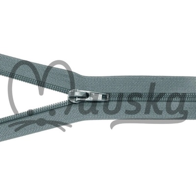 Zip spirálový bundový 5mm dělitelný délka 40 cm - ŠEDÁ