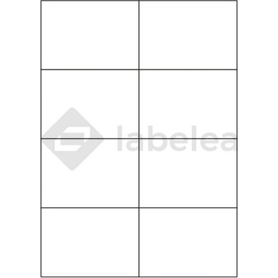 Labelea Samolepiace etikety 105x74 mm lesklé biele papierové, na hárku A4, pre atramentovú tlač, Farba etikiet Biela, Počet hárkov v balení 50 E15105074W008P