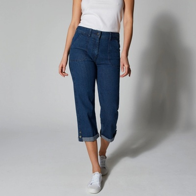 Blancheporte 3/4 džínsy s ohrnutím modrá