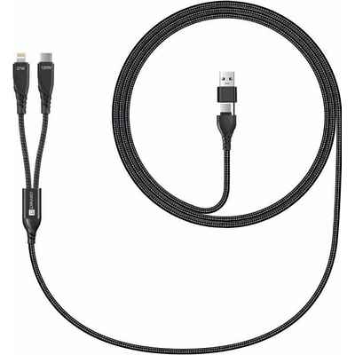 Connect IT CCA-2310-BK Wirez 4in1 1x USB-C, 1x Lightning, 1,25 m, ČERNÝ CCA-2310-BK