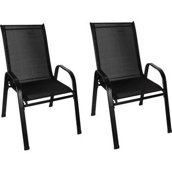 Crossheim C25004 Zahradní židle Relax černá, 2 ks