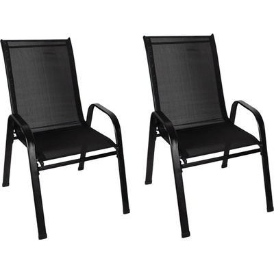 Crossheim C25004 Zahradní židle Relax černá, 2 ks