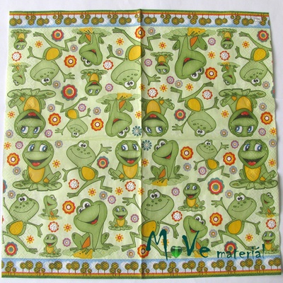 ubrousek na decoupage 33 x 33cm 1ks žabičky
