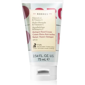 KORRES Almond Oil & Vitamin C крем за ръце против пигментни петна SPF 15 75ml