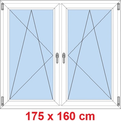 Soft Dvoukřídlé plastové okno 175x160 cm OS+OS se sloupkem Bílá