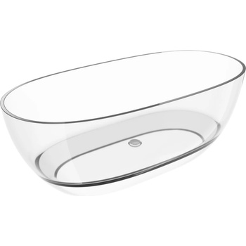 Mexen Pure прозрачна свободностояща вана 170 x 80 см, хромиран отвор - 58071708008 (58071708008)