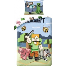 Halantex Obliečky - Minecraft Attack 140x200 70x90 MNC-406BL