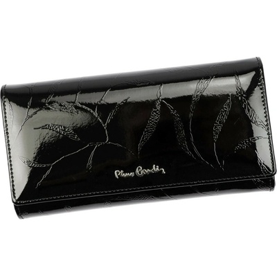 Pierre Cardin 02 LEAF 122 čierna lakovaná dámska peňaženka