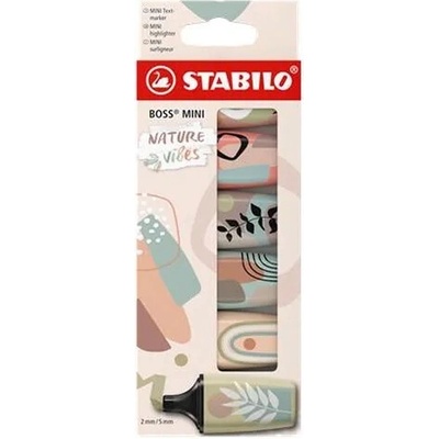 STABILO Zvýrazňovač, sada, 1-4 mm, STABILO "Boss Mini Nature vibes", 6 rôznych farieb