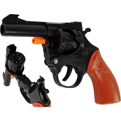 Teddies Revolver pistole na kapsle 8 ran plast 20cm na kartě 15x25x3cm