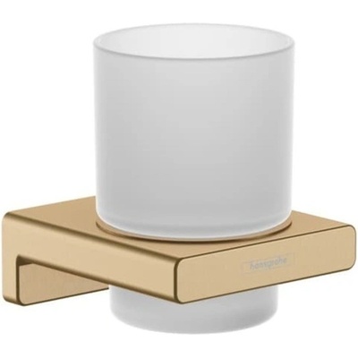 Hansgrohe AddStoris Držák skleničky a kartáčků včetně skleničky kartáčovaný bronz 41749140 – Zboží Mobilmania