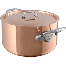 Mauviel Měděný hrnec s nerezovými uchy a poklicí, M'Héritage 150 S, 24 cm / 5,8 l 613125
