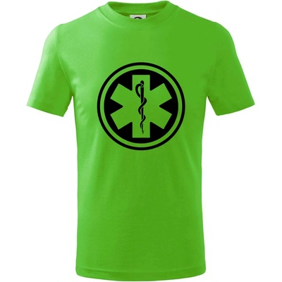 Rescue logo samostatné guľaté tričko detské Apple Green
