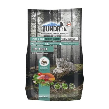 TUNDRA Cat Dry Adult Turkey and Game - Премиум пълноценна суха храна за израснали котки, без зърно, със пуешко и дивеч 272 гр