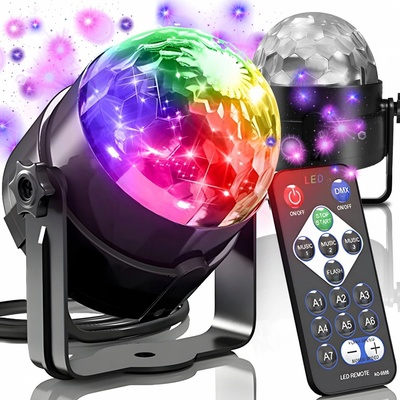 Zrcadlová koule Hitelo Stroboskop laserové světlo noční kolorofon projektor 86 mm – Zboží Mobilmania