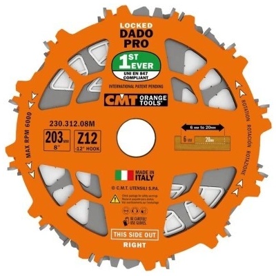 CMT Sada drážkovacích kotoučů DADO PRO D203x6,2-20 d30 Z12 HW C23031208M – Zbozi.Blesk.cz