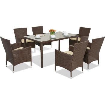 Garden Point Техноратанови градински мебели Milan/Grenada 6 Garden Point кафяво (GAP394-6)