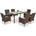 Garden Point Техноратанови градински мебели Milan/Grenada 6 Garden Point кафяво (GAP394-6)
