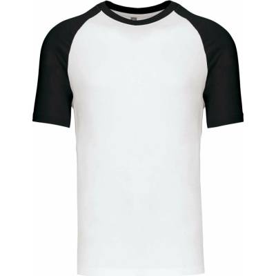 Kariban pánské baseball tričko s krátkým rukávem Two Tone White/Forest Green