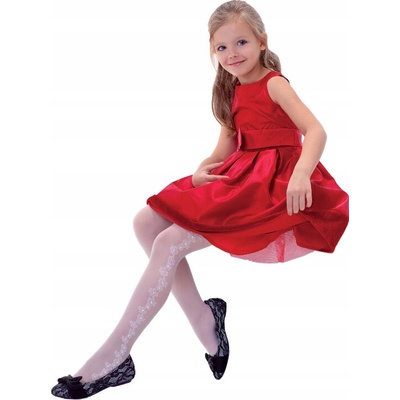 Detské vzorované pančuchy JASMINA 20 DEN Knittex Biela