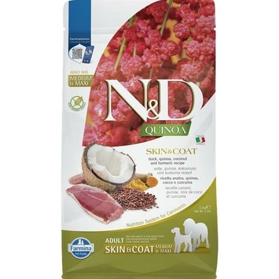 N&D Quinoa Dog GF Skin & Coat Duck & Coconut Adult Medium & Maxi 2,5 kg