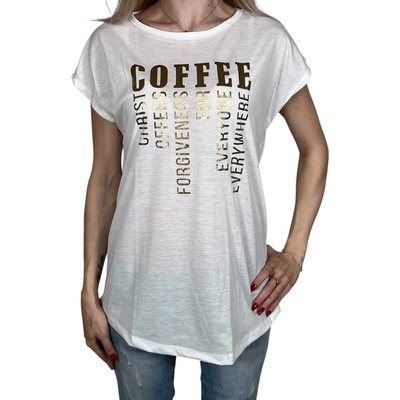 Emola Dámske tričko s krátkym rukávom COFFEE Bílá