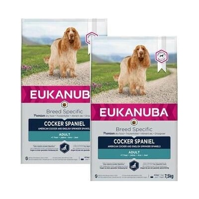 Eukanuba Adult Breeds Specific Cocker Spaniel Chicken 2 x 7,5 kg