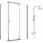 Fluminia Комплект душ кабина Mediaterraneo Catania хром 100x80 см и душ колона OMNIRES Y хром (catania100+Y1244X-6/KCR)