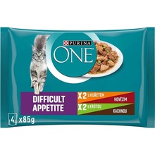 PURINA ONE DIFFICULT APPETITE kurča v šťave 4 x 85 g