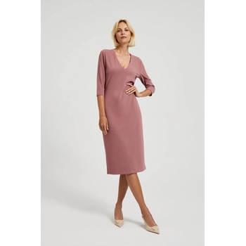 Moodo Прави рокли с V-образно деколте в пудрово розово Moodo Moodo | Rozov | ЖЕНИ | XS