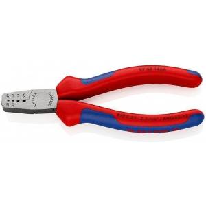 KNIPEX Клещи за кримпване на кабелни накрайници 0.25-2.5мм2, синьо-червена ръкохватка 145мм, Knipex (K9762145A)