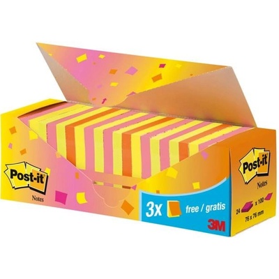 POST-IT Bločky Post-it Super Sticky neónová 76x76 zvýhodnené balenie (MM654024)