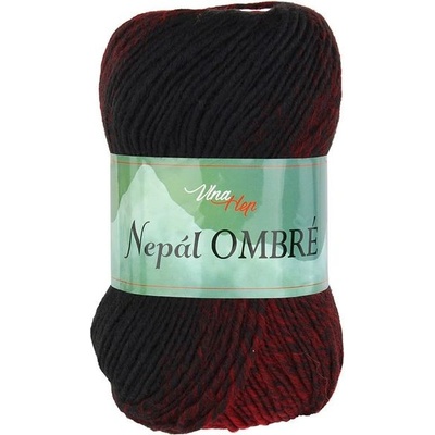 Příze Nepál Ombré 7405 červeno-černá