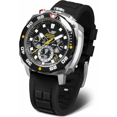 Vostok Europe VK67/650E725 Černý silikonový řemínek