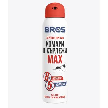 BROS Аерозол против комари и кърлежи MAX, 90 ml