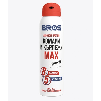 BROS Аерозол против комари и кърлежи MAX, 90 ml