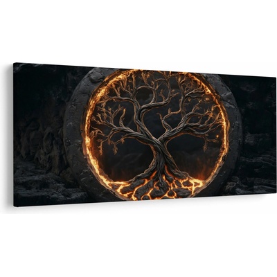 Obraz – Strom života v láve I., jednodielne 200x100 cm