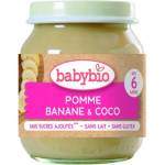 Babybio Био плодово пюре Babybio - Ябълка, банан и кокосово мляко, 130 g (3288130510973) - ozone